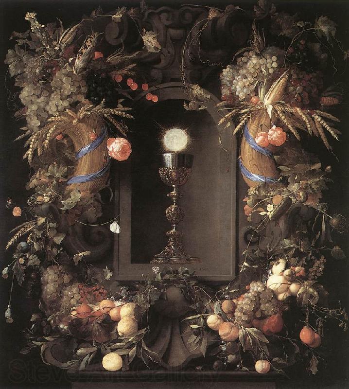 Jan Davidsz. de Heem Eucharist in Fruit Wreath Norge oil painting art